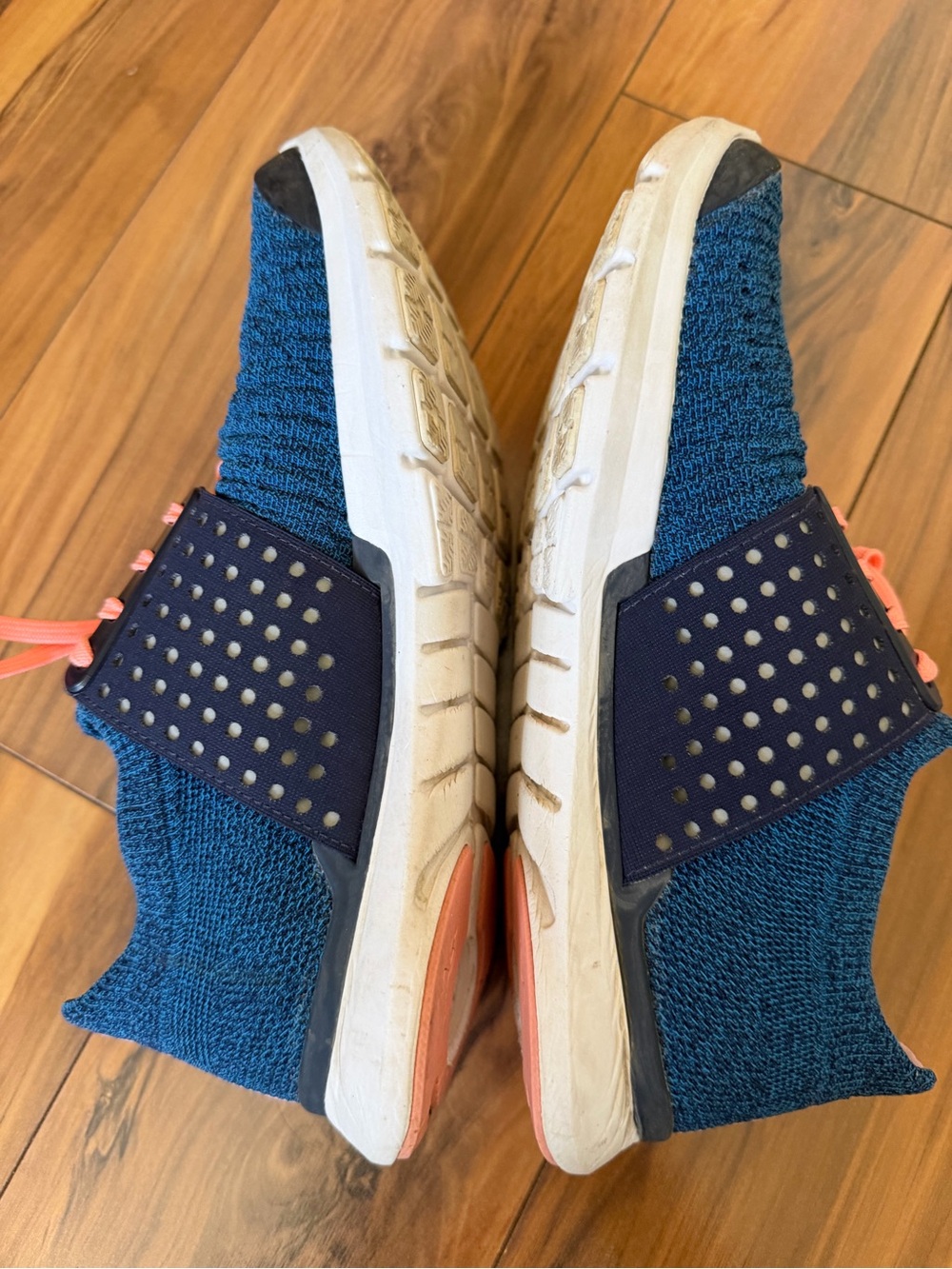 Under Armour Blue And Pink Knit Sneakers with Coral Laces - Picture 6 of 7